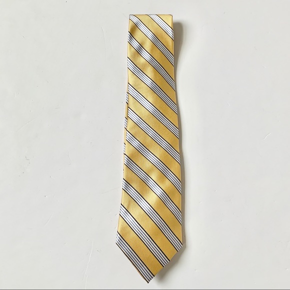 Men’s Yellow Blue Striped Nautical Tie - Picture 6 of 8